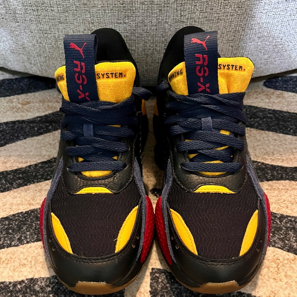Puma RS-X Caven Mid Jr Sneakers with Black, Yellow, Blue and Vineyard Wine